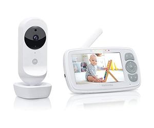 Motorola Nursery VM34 - Babyphone avec Caméra - écran Couleur 4,3 Pouces - Vision Nocturne Infrarouge - Berceuses, Blanc