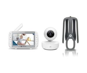 Motorola Nursery VM55 - Babyphone Camera - Vision Nocturne - Écran LCD de 5 Pouces - sans Fil - Surveillance de la Température - Système de Communication Bidirectionnelle 720p Blanc