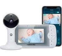 Motorola Nursery VM64-4.3 Babyphone vidéo WiFi avec caméra - application smartphone, support magnétique, longue portée, audio bidirectionnel, zoom numérique, température ambiante, berceuses, vision no