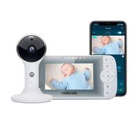 Motorola Nursery Vm64-4.3 Moniteur Vidéo Wifi Pour Bébé Avec Caméra - Application Pour Smartphone, Support Magnétique, Longue Portée, Audio Bidirectionnel, Zoom Numérique, Température Ambiante, Berceu