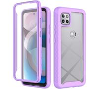 Motorola One 5g Ace Coque Full Body Protection Avec Protecteur D'écran Intégré Clair Retour Tpu Bumper Antichoc Housse Pour Motorola One 5g Ace Violet