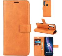 Motorola One Fusion+Coque Jaune Mince Coque Cuir Pu Housse Rabattable Portefeuille Protecion Cover Avec Porte Cartes Et Stand Pour Motorola One Fusion+/Moto One Fusion Plus 6.5