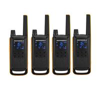 Motorola Solutions - T82 Extreme Quad Set, Talkie-walkie, Radio Portable 4 unités, UHF, Noir et Jaune, portée jusqu'à 10 km, appairage Facile, Lampe de Poche LED