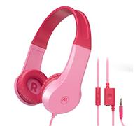 Motorola Casque Sound JR200 – câble, limité à 85 dB, répartiteur audio, sans BPA, dès 3 ans – Rose