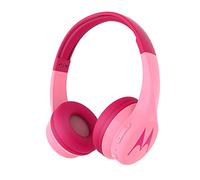 Motorola Squads 300 - Casque Bluetooth pour enfants - 24 heures - Volume limité à 85dB, Flexible et durable, Protection auditive et fonction de partage, Coussin anti-allergie (sans BPA) - Rose