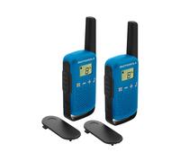 Motorola TALKABOUT T42 - Radio Bidirectionnelle 16 Canaux Portée 4000m, LCD, Noir/Bleu, Lot de 2, 48x27x136mm