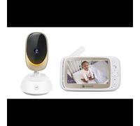 Motorola Baby Comfort 85 Connect Babyphone Vidéo avec Fonction Pivotante/Zoom/Wi-Fi, Ecran Couleur 5,0", Vision Nocturne Infrarouge, Audio Bidirectionnel/Capteur de Température, Blanc
