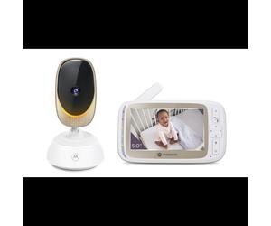 Motorola VM85 Connect : Moniteur Bébé 5" TFT 480x272, Wi-Fi/FHSS 2.4 GHz, Portée 300m, Zoom 2x, Audio 2-voies, Batterie 2000 mAh, Blanc