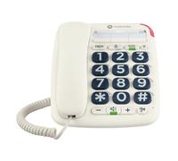 Motorola Voice CT200 Téléphone fixe grandes touches, compatible avec appareils auditifs, mains libres