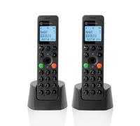 Motorola Voice - DOT202 Twin Pack, téléphone numérique sans Fil, Haut-Parleur Mains Libres, Blocage d'appels, 100 Contacts avec nom et répertoire téléphonique, Noir