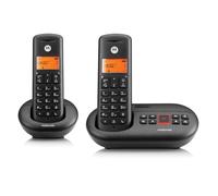 Motorola Voice - E212 2 téléphones numériques sans Fil avec répondeur, répondeur d'enregistrement jusqu'à 12 Minutes, Interception d'appels, Touche Ne Pas déranger, Noir