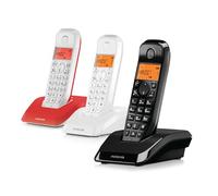 Motorola Voice - S1203 Trio de téléphones sans Fil numériques SÉRIE S12 avec Blocage des appels et Fonction Ne Pas déranger, Haut-Parleur Mains Libres, répertoire jusqu'à 50 Noms et numéros