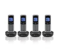 motorola Voice T604 Système téléphonique sans fil avec 4 téléphones numériques, haut-parleur et blocage des appels Gris foncé