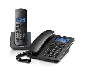 Motorola Voice - Téléphone Filaire C4201 avec Terminal numérique sans Fil, Mode d'urgence, Transfert d'appel, répertoire de 50 Noms et numéros, Mains Libres