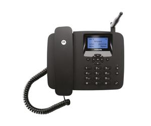 Motorola Voice - Téléphone Fixe sans Fil FW200L 2G, GSM Quadri-Bande, Batterie de Secours, Microphone muet, Mains Libres - Couleur Noire