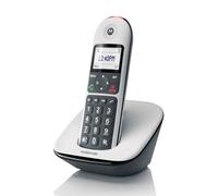 Motorola Voice - Téléphone numérique sans Fil CD5001, Blocage d'appels, Amplification, Mains Libres avec Haut-Parleur, Mode Nuit - Blanc