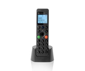 Motorola Voice - Téléphone numérique sans fil DOT201, haut-parleur mains libres, blocage d'appels, 100 contacts avec nom et répertoire téléphonique, noir