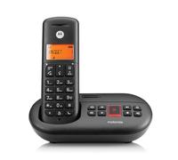 Motorola Voice - Téléphone numérique sans Fil E211 avec répondeur, répondeur d'enregistrement jusqu'à 12 Minutes, Interception d'appels, Touche Ne Pas déranger, Noir