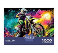 Motorrad 1000 Stück Robuste Karton Jigsaw Puzzle Set Für Erwachsene Kinder 12+, Neon Scene DIY Puzzle Bildungsspiel Herausforderung Spaß Aktivität 52x38cm/1000pcs