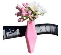 Motorradblume Charm - Vase de guidon en silicone avec design géométrique - Mini accessoire amovible pour motos cruiser et chopper (noir/rouge)