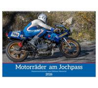 Motorräder am Jochpass (Wandkalender 2026 DIN A2 quer), CALVENDO Monatskalender: Motorradlegenden in Ihrem Element.