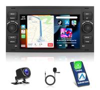 Motorsi 2+64G Autoradio Android pour Ford Transit from 2005 avec A-pple Carplay/Android Auto sans Fil, écran Tactile 7 Pouces Bluetooth/Navi/SWC/WiFi/Mirror Link/FM/RDS/HiFi+Caméra de recul+MIC