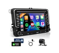 Motorsi 4+64G Autoradio avec Wireless CarPlay pour VW Passat Golf MK5 Jetta Polo Touran Seat, 7" Touch Screen Bluetooth Car Stereo with GPS Navigation/Mirror Link/WiFi/RDS/Hi-FI+Caméra arrière AHD