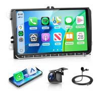 Motorsi Android Autoradio 9 Pouces 6+128G pour VW Passat B6 Polo Golf 5/6 Skoda Seat Touran Tiguan, Carplay, Bluetooth 5.0, GPS, WiFi, FM/RDS, Caméra de Recul, Compatible Dab