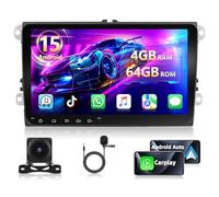 Motorsi Autoradio 4+64G Android 15 pour VW Passat Golf Touran Polo Skoda Seat Altea écran Tactile 9'' 1280P HD, iOS Carplay, Android Auto, Bluetooth 5.0 EQ, WiFi, Dab+, OBD2, Caméra de Recul AHD