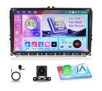 Motorsi Autoradio 4G+64G pour VW Polo Passat B6 Golf 5 6 Seat Skoda, Double Din 9'' avec iOS Carplay Android Auto Radio, Bluetooth 5.0 GPS WiFi 32EQ FM/RDS 2 USB, Prise en Charge Dab et OBD2