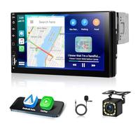 Motorsi Carplay 1Din Car Stéréo, 7 Pouces LCD Écran Tactile Poste Radio Voiture, Android Auto Autoradio Support Bluetooth 5.0/Mirror Link/FM/USB/AUX/Chargement/SWC/7 Color Backlight + Caméra de Recul