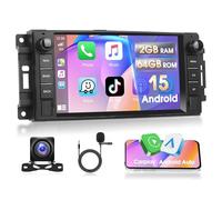 Motorsi pour Epica Sebring 300C Jeep Patriot Dodge Challenger, écran 7 Pouces, Android 15 A-pple Carplay 2+64G,Prise en Charge DAB+,OBD2,Sortie Vidéo,EQ,GPS,WiFi,Caméra de Recul 720p AHD et Microphone