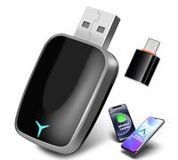 Motorsi Wireless Carplay/Android Auto Adapter, 2-in-1 Converts Factory Wired to Wireless Carplay Dongle for Plug & Play Car with A-pple iPhone iOS 10+ / Android 11+ & USB C