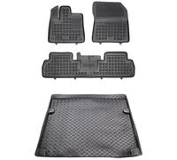 MOTOS Jeu de tapis de sol en caoutchouc et de tapis de coffre en plastique PE pour Citroen Berlingo III depuis 2018 Améliorez votre confort de voyage avec le tapis antidérapant pour voiture - tapis de