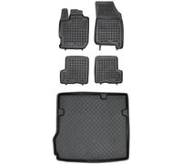MOTOS Jeu de Tapis de Sol en Caoutchouc et de Tapis de Coffre en Plastique PE pour Dacia Duster II Depuis 2018 Améliorez Votre Confort de Voyage avec Le Tapis antidérapant pour Voiture - Tapis de Sol