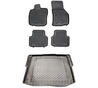 MOTOS Jeu de Tapis de Sol en Caoutchouc et de Tapis de Coffre en Plastique PE pour Skoda Octavia III 2013-2019 Améliorez Votre Confort de Voyage avec Le Tapis antidérapant pour Voiture - Tapis de Sol