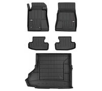 MOTOS Kit de tapis de sol en caoutchouc et tapis de coffre pour Ford Mustang VI 2014-2023 Améliorez votre confort de voyage avec tapis antidérapant voiture 3D- Tapis de sol voiture tous temps, protect