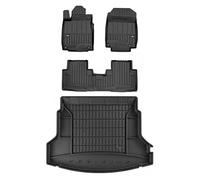 MOTOS Kit de tapis de sol en caoutchouc et tapis de coffre pour Honda CR-V IV 2012-2019 Améliorez votre confort de voyage avec tapis antidérapant voiture 3D- Tapis de sol voiture tous temps, protectio