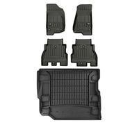 MOTOS Kit de tapis de sol en caoutchouc et tapis de coffre pour Jeep Wrangler IV depuis 2017 Améliorez votre confort de voyage avec tapis antidérapant voiture 3D- Tapis de sol voiture tous temps, prot