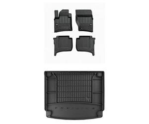 MOTOS Kit de tapis de sol en caoutchouc et tapis de coffre pour Porsche Cayenne II 2010-2017 Améliorez votre confort de voyage avec tapis antidérapant voiture 3D- Tapis de sol voiture tous temps, prot