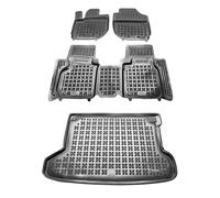 MOTOS Kit de tapis de voiture et de tapis de coffre en caoutchouc pour Honda HR-V II 2014-2021 Améliorez votre confort de voyage avec le tapis antidérapant pour voiture - tapis de sol pour voiture tou