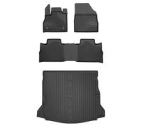 MOTOS Kit de tapis de voiture et de tapis de coffre en caoutchouc pour Renault Espace V 2014-2022 Améliorez votre confort de voyage avec tapis antidérapant voiture 3D- Tapis de sol voiture tous temps,