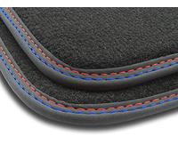 MOTOS tapis voiture en velours premium destiné à BMW Serie 1 F20 2011-2019 - Premium, Matt, Rouge-bleu - Découvrez un nouveau confort de conduite avec un jeu de tapis de sol voiture en velours pour vo