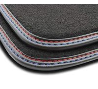 MOTOS tapis voiture en velours premium destiné à BMW Serie 3 E30 1982-1994 Coupe, Cabriolet - Premium, Cuir, Rouge-bleu - Découvrez un nouveau confort de conduite avec un jeu de tapis de sol voiture e