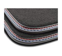 MOTOS tapis voiture en velours premium destiné à BMW Serie 6 E63 2003-2010 - Premium, Cuir, Rouge-bleu - Découvrez un nouveau confort de conduite avec un jeu de tapis de sol voiture en velours pour vo