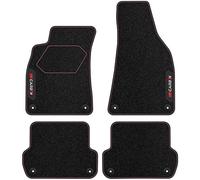 MOTOS Tapis voiture personnalisés en velours Carbon Series destiné à Audi A4 B6 2000-2006 - Premium, Carbon, Rouge Rafraîchissez le look de votre voiture avec des tapis de sol en velours au design ult