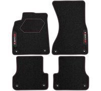 MOTOS Tapis voiture personnalisés en velours Carbon Series destiné à Audi A6 C7 2010-2017 - Premium, Carbon, Rouge Rafraîchissez le look de votre voiture avec des tapis de sol en velours au design ult