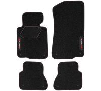 MOTOS Tapis voiture personnalisés en velours Carbon Series destiné à BMW Serie 3 E46 1998-2001 Coupe, Cabriolet - Premium, Carbon, Rouge Rafraîchissez le look de votre voiture avec des tapis de sol en