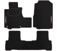 MOTOS Tapis voiture personnalisés en velours Carbon Series destiné à Honda CR-V III 2006-2011 - Premium, Carbon, Rouge Rafraîchissez le look de votre voiture avec des tapis de sol en velours au design