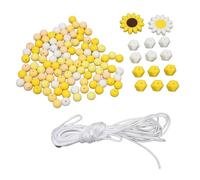 MOTOULAX Largement utilisées avec des perles en silicone, faciles à nettoyer, perles en vrac de 120 silicones, octogonales rondes, corde de 4 m pour le bricolage.